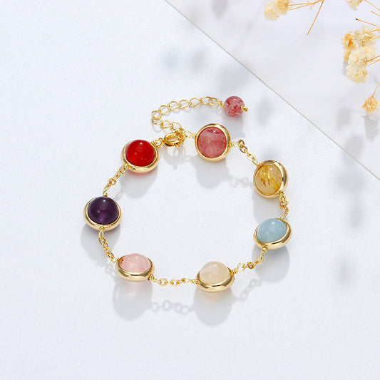 Bracelet Women's Transfer Strawberry Crystal Sea Sapphire Colorful Crystal